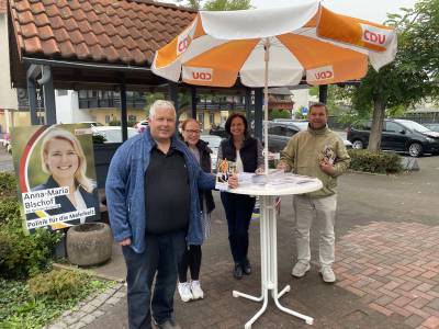 CDU Wahlkampfstand zur Bundestagswahl 2021